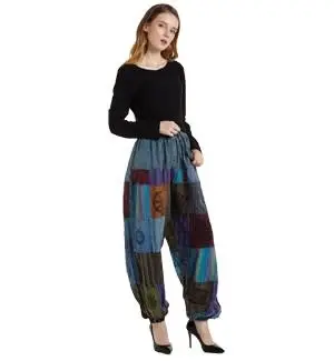 Kathmandu Cotton Patchwork Baggy Pants w/ Symbols - Free Size