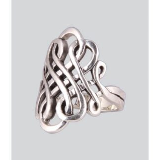 Kathmandu Endless Knot Sterling Silver Ring - Size 6