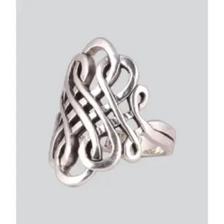 Kathmandu Endless Knot Sterling Silver Ring - Size 6
