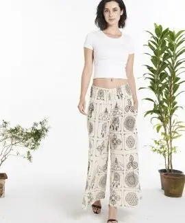 Kathmandu Imports Dreamcatcher & Chakra Cotton Wide Leg Pants
