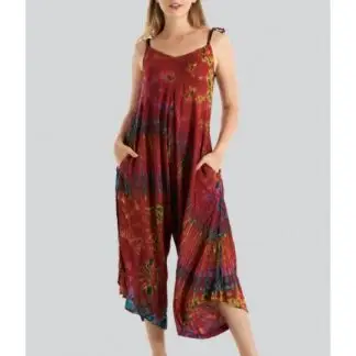Kathmandu Imports Rayon Tie Dye Capri Jumpsuit w/ Pockets (One Size)