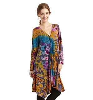 Kathmandu Imports Tie-Dye V Neck Dress