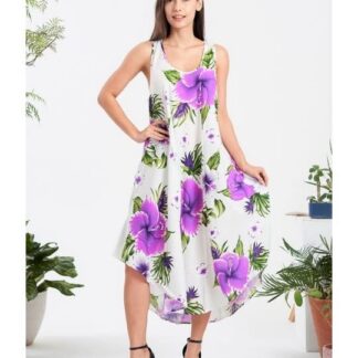 Kathmandu Print Rayon Labada Dress Flower White