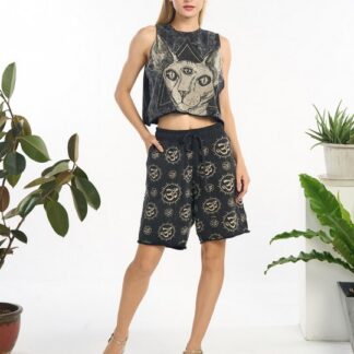 Kathmandu Stonewash Sleeveless Cat Crop Top
