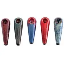 Kush RX Mini Reactive Glazed Ceramic Hand Pipe - 4.25" (Colors Vary)