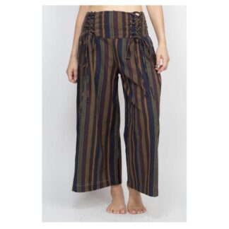 Lakhay's Striped Corset Pants Charcoal S/M