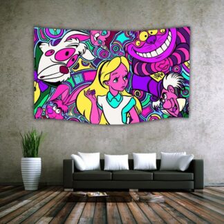 Large UV Fluorescent Tapestry 60"x90"  Alice in Wonderland LOL