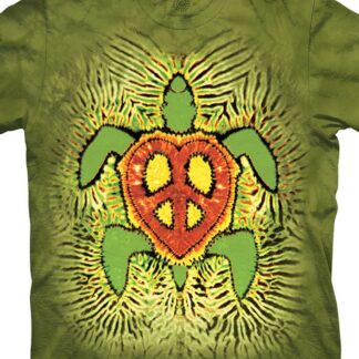 Liquid Blue Rasta Peace Turtle Tie-Dye Cotton T-Shirt Medium