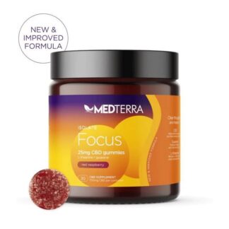 Medterra CBD Isolate Blend Gummies Focus Red Raspberry 30ct
