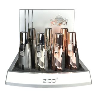 Metallic Grip Dual Flame Pen Torch Lighter (Colors Vary) - 5"
