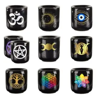 Mini Candle Holder Gold Triple Moon Goddess
