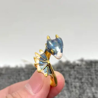 Mio Queena Blue and Pink Star Dragon Adjustable Ring