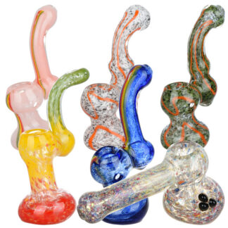 Mixed Glass Sherlock Bubblers - 5.25" (Colors Vary)