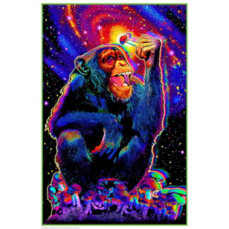 Monkey Mushroom Non Flocked Blacklight Poster