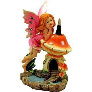 Mushroom House & Fairy Backflow Incense Burner 7"