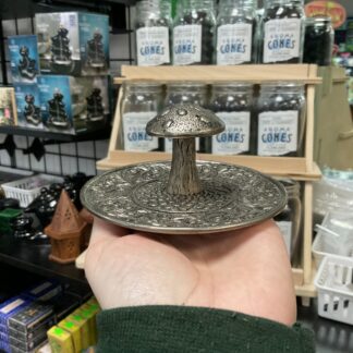 Mushroom/Floral Aluminum Incense Burner