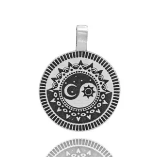 Nirvana Yin Yan with Sun & Moon Pendant w/ Simple Cord