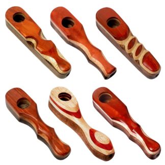 Padauk Wood Spoon Pipe - 4" (Styles Vary)