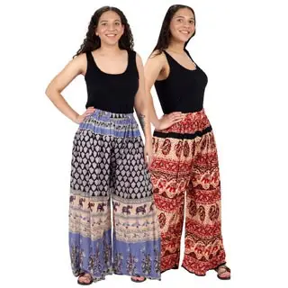 Paths of the Spirit Crinkle Rayon Sheer Pants - One Size