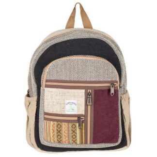 Paths of the Spirit Hemp backpack with 4 Zipper Front Pocket