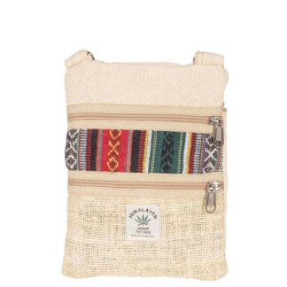 Paths of the Spirit Hemp Passport bag with 2 Front Zipper Pocket 7" x 9"