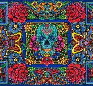 Paths of the Spirit Skull and Roses Tapestry 60x90