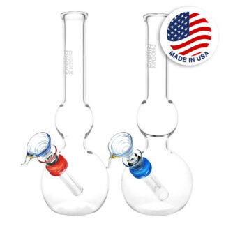 Phoenix Rising Glass Water Pipe 8" Double Bubble (Colors Vary)