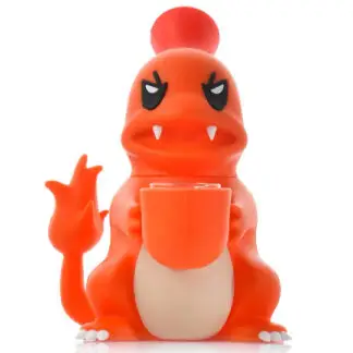 Pissed Off Fire Dude Water Pipe 5.5" - Orange