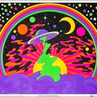 Psychedelic Abduction Flocked Blacklight Poster 23" x 35"