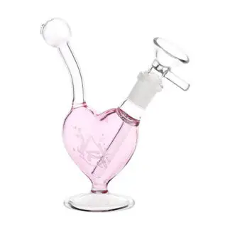 Pulsar Glass Water Pipe 14mm 5.5" Big Heart