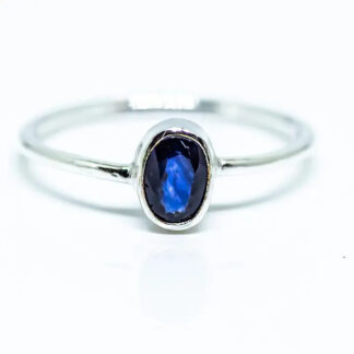 Quasar Sterling Silver Blue Sapphire Ring 6