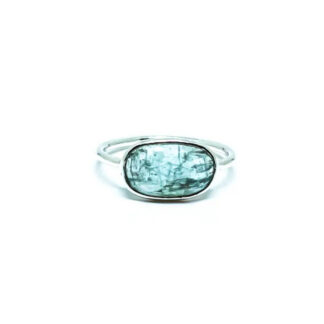 Quasar Sterling Silver Green Kyanite Ring Silver 6