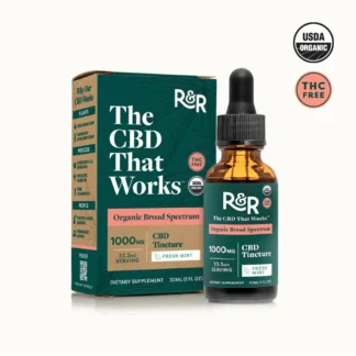 R+R Medicinals Broad Spectrum Hemp Extract Tincture Fresh Mint 1000mg