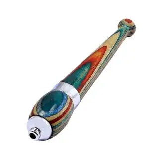 Rainbow Wood Zeppelin One Hitter w/Chrome Accent