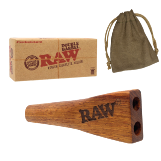 RAW Double Barrel Wooden Cigarette Holder 1 1/4 Size