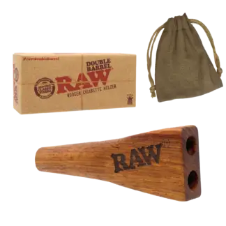 RAW Double Barrel Wooden Cigarette Holder 1 1/4 Size