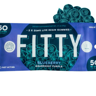 Realize Fitty Live Resin Gummies, 25mg x 2ct Wedding Cake (Raspberry Lemonade, H)