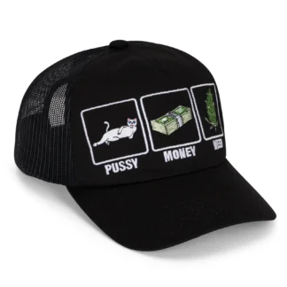 Rip N' Dip Pussy Money Weed Trucker Hat Black