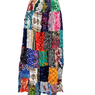 Rising International Cotton Multi-Color Floral Patchwork Skirt - One Size