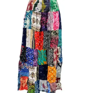 Rising International Cotton Multi-Color Floral Patchwork Skirt - One Size