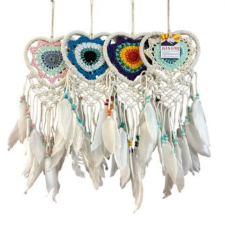 Rising Intl Macrame Heart Dreamcatcher - Colors Vary