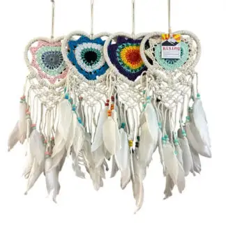 Rising Intl Macrame Heart Dreamcatcher - Colors Vary