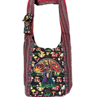 Rising Intl. Cotton Multi Mushroom Crossbody Bag