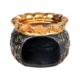 Royal Leaf Cauldron Secret Storage Polyresin Ashtray 4.5"