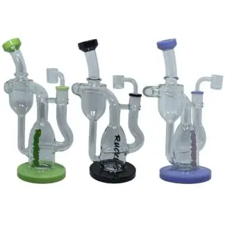 Ruckus Glass Color Trim Recycler Water Pipe - 10" Milky Purple
