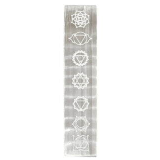 Selenite Engraved Chakra Charging Plate 8"