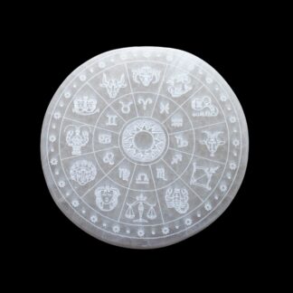 Selenite Zodiac Charging Plate 6"