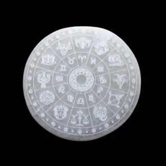 Selenite Zodiac Charging Plate 6"