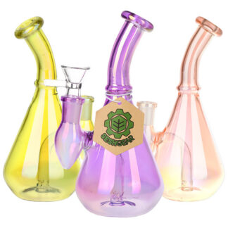 SeshGear Aura Vibe Glass Vase Water Pipe 7" - Colors Vary