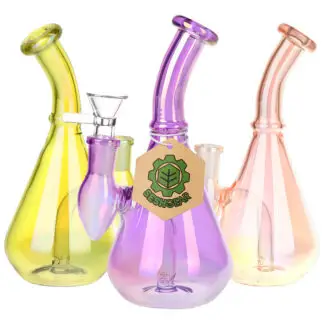 SeshGear Aura Vibe Glass Vase Water Pipe 7" - Colors Vary